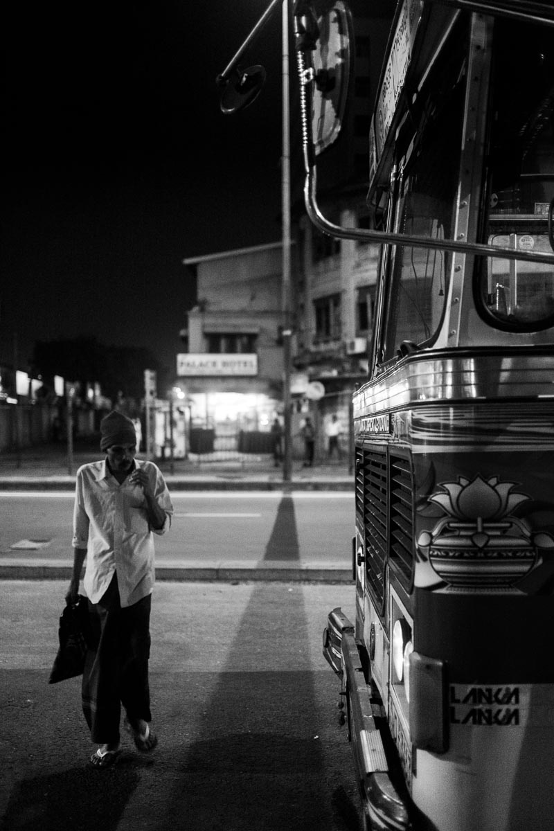 Night at intercity bus station, Sri Lanka 2014